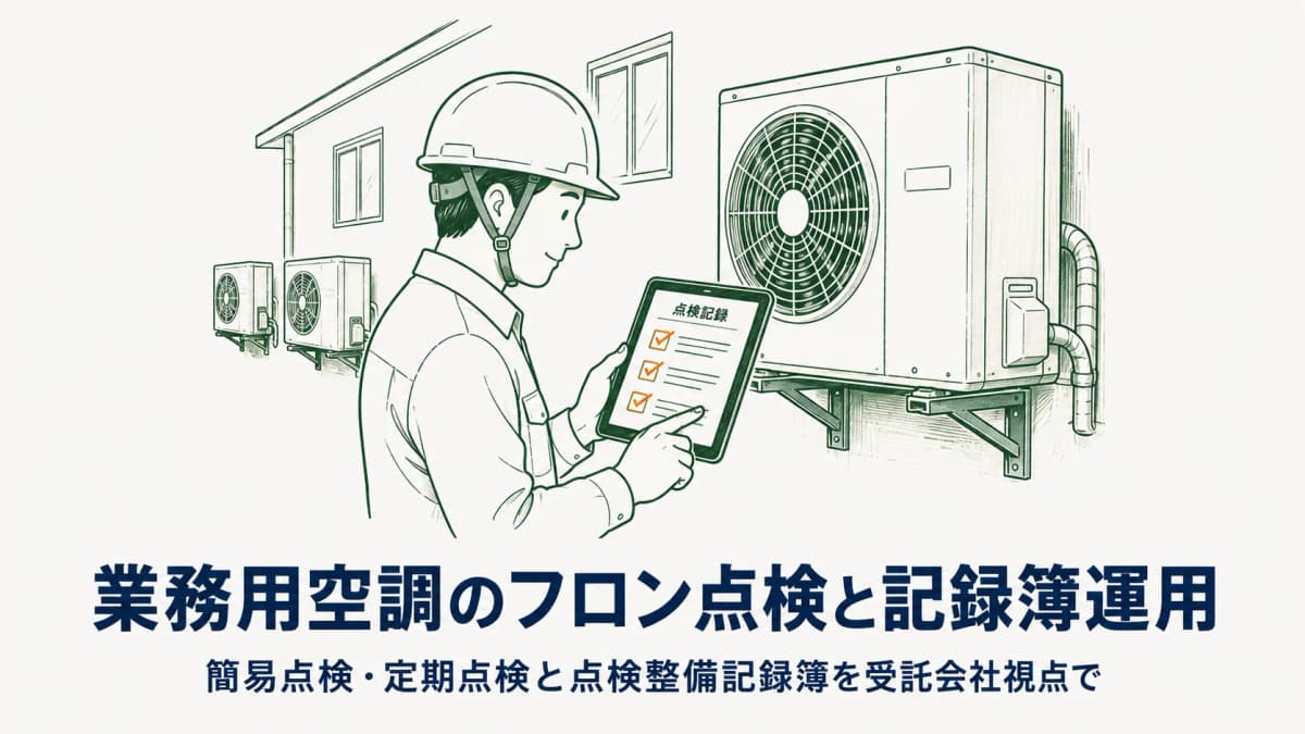 業務用空調のフロン点検|受託点検会社の簡易・定期点検と記録簿運用の進め方