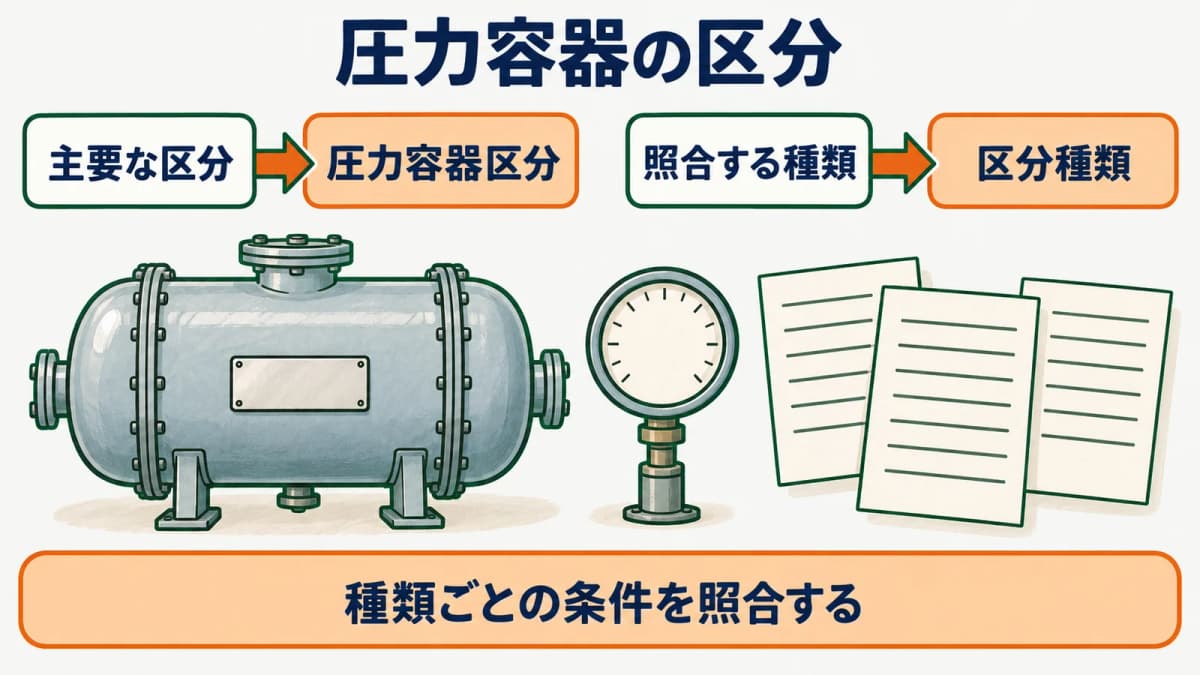 第一種圧力容器と小型圧力容器と第二種圧力容器を分ける図