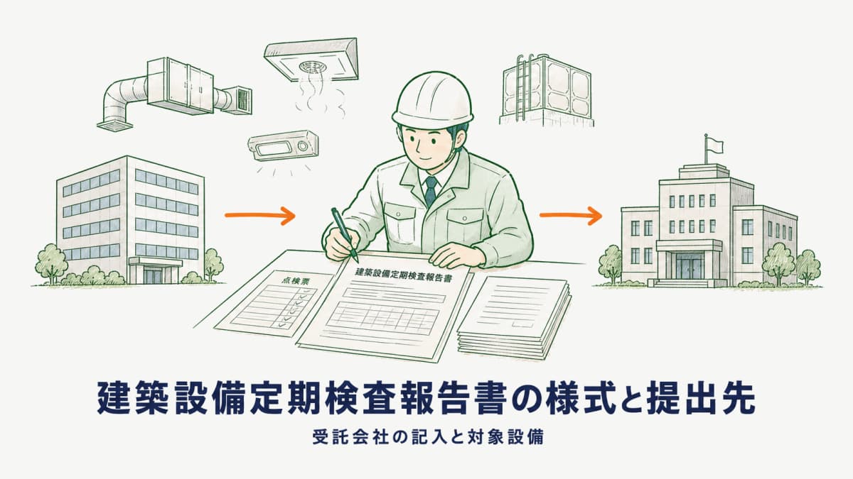 建築設備定期検査報告書の様式と提出先|受託会社の記入と対象設備
