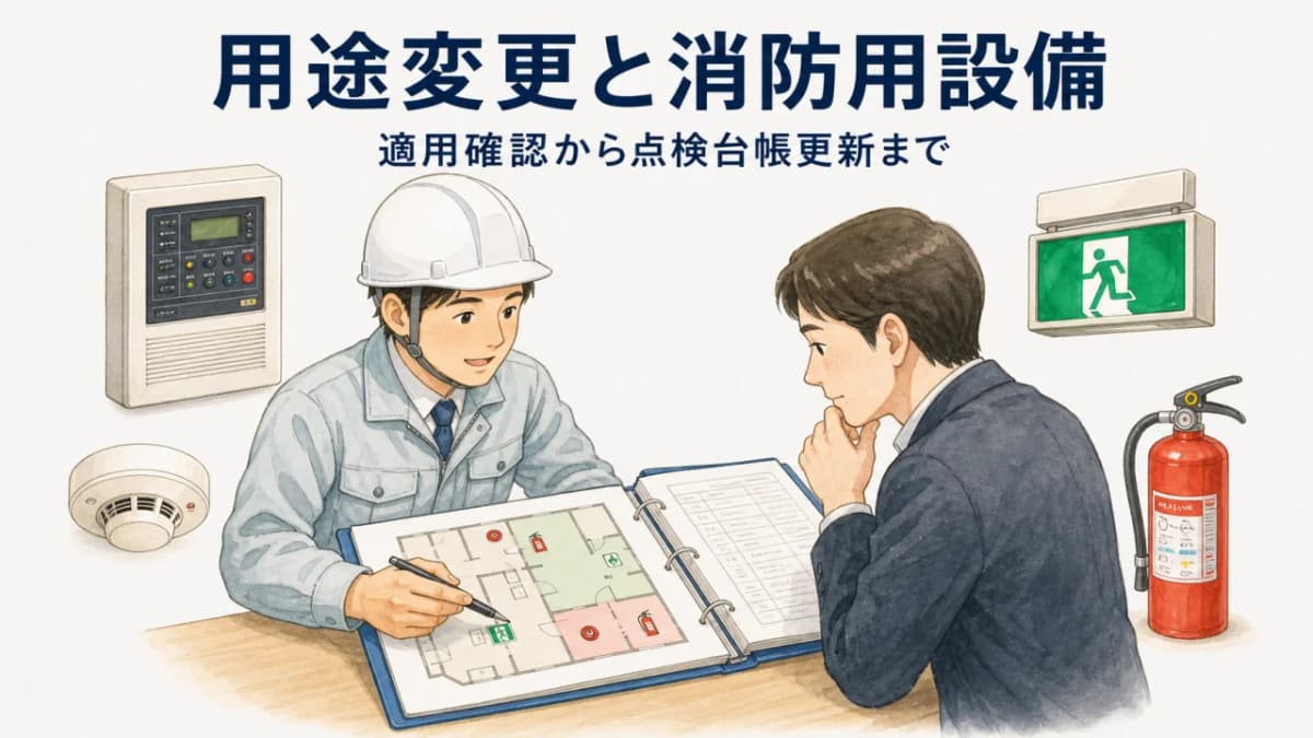 用途変更で消防用設備を見直す手順|適用確認と点検台帳更新