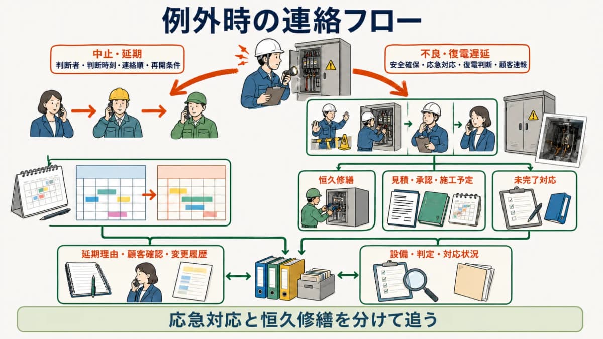 例外時の連絡フロー