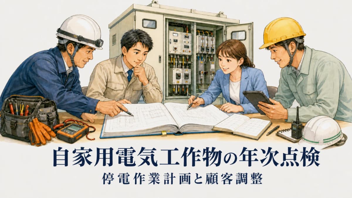 自家用電気工作物の年次点検|停電作業計画と顧客調整