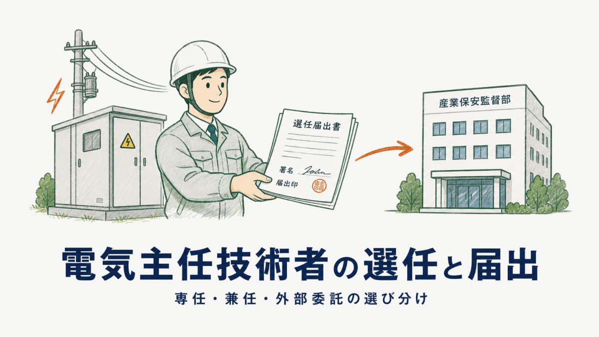 電気主任技術者の選任と届出|専任・兼任・外部委託の選び分けと手続き【自家用電気工作物】