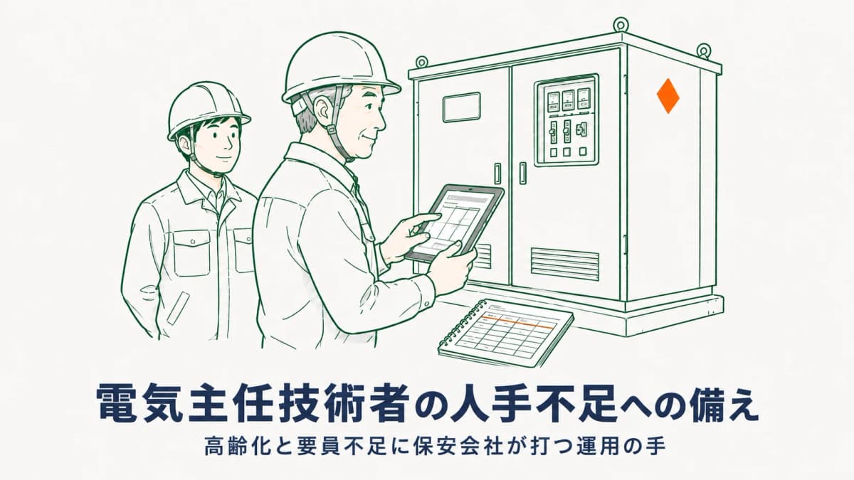 電気主任技術者の人手不足への備え|高齢化と要員不足に保安会社が打つ運用の手