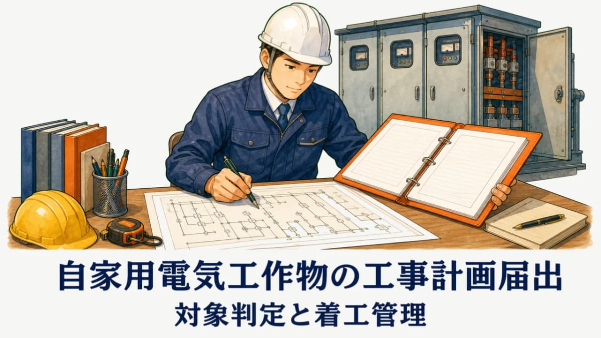 自家用電気工作物の工事計画届出|対象判定と着工管理