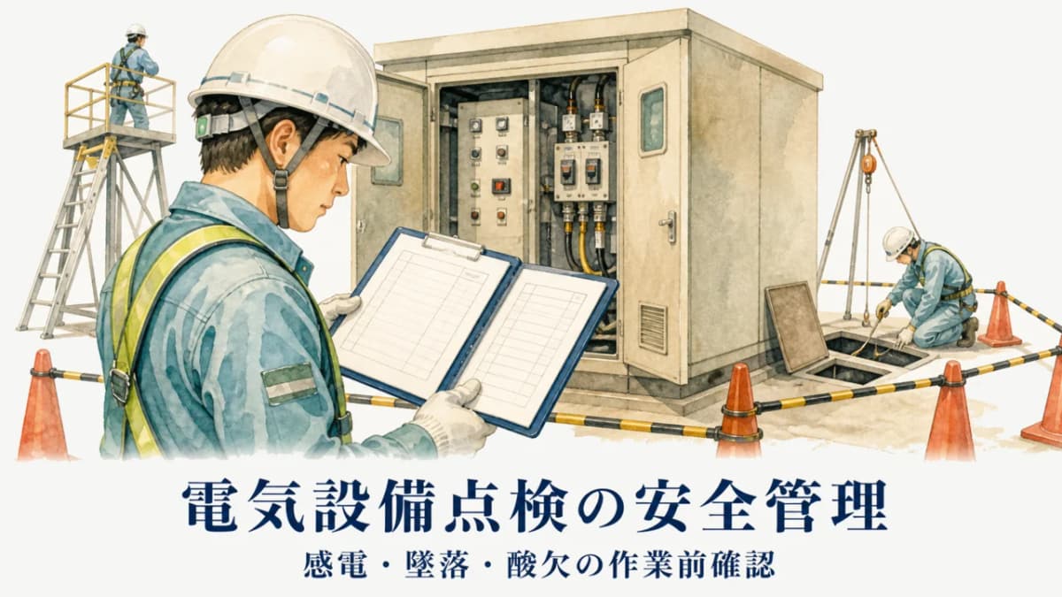 電気設備点検の安全管理|感電・墜落・酸欠の作業前確認