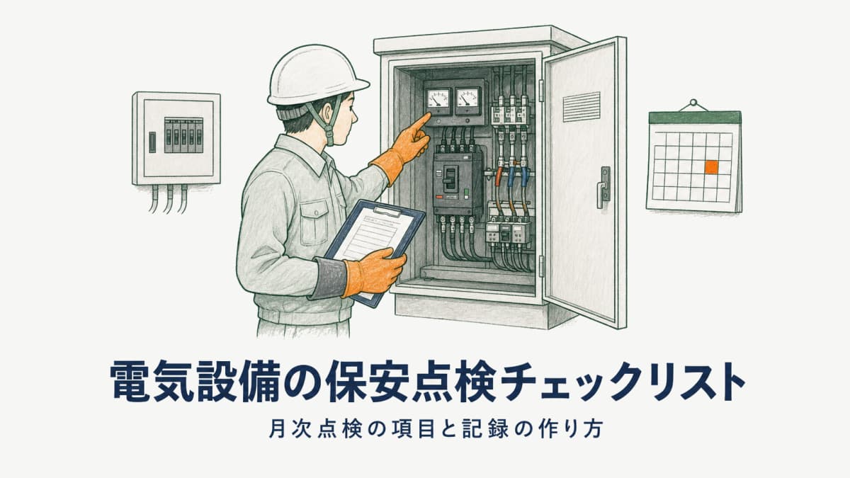 電気設備の保安点検チェックリスト|自家用電気工作物の月次点検項目と記録の作り方【受託保安会社向け】