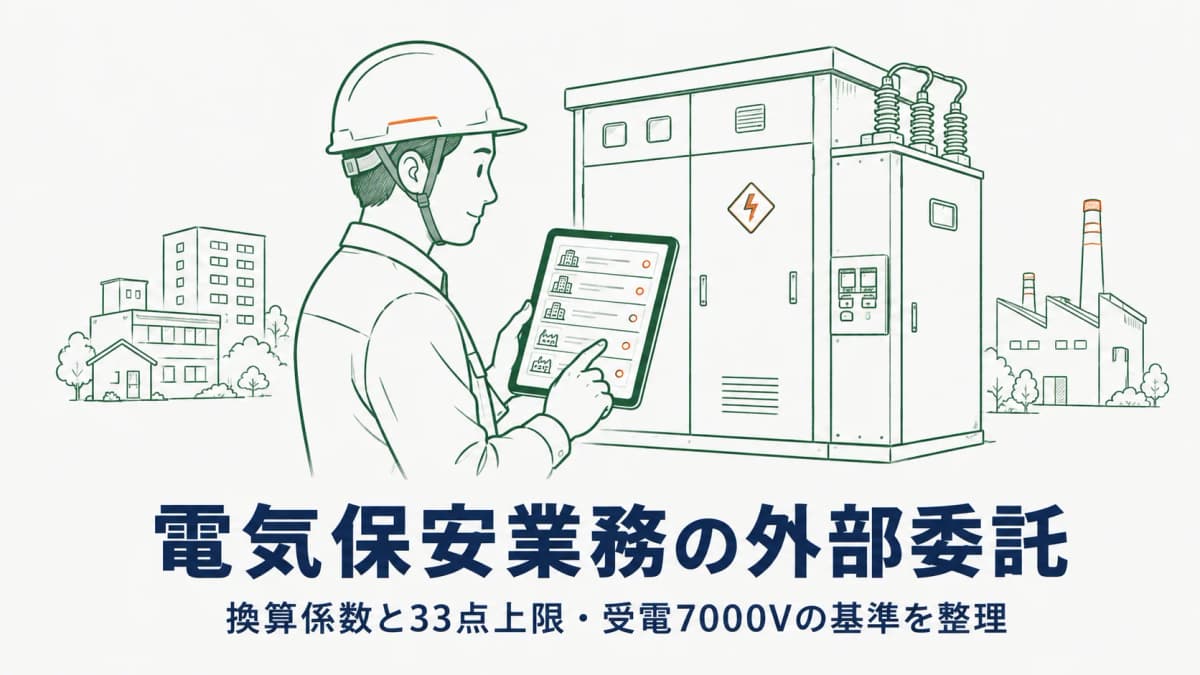 電気保安業務の外部委託|換算係数と33点上限・受電7000Vの基準を実務で整理