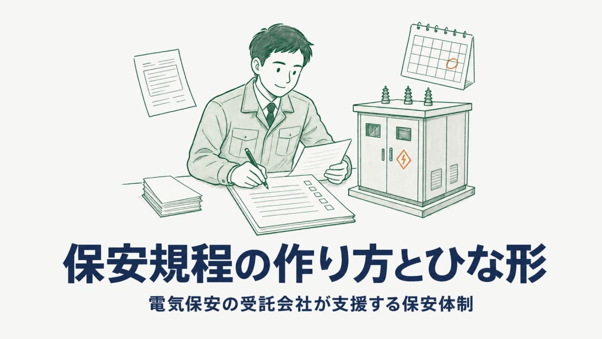 保安規程の作り方とひな形|自家用電気工作物の保安体制と点検・記録の定め方