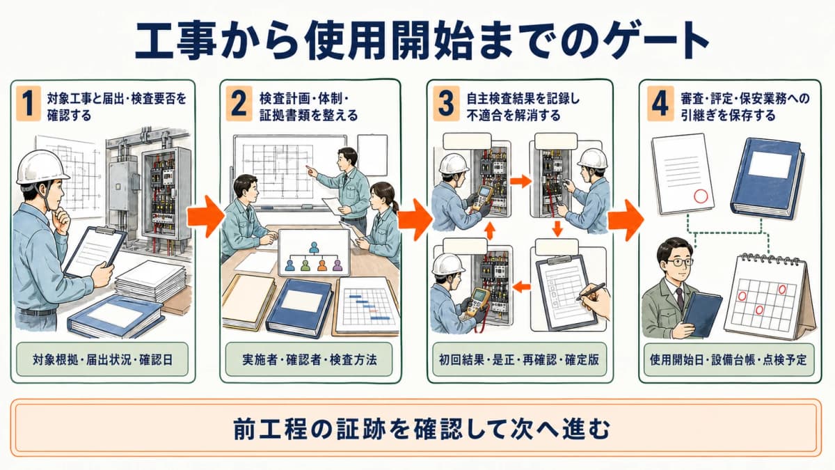 工事から使用開始までのゲート