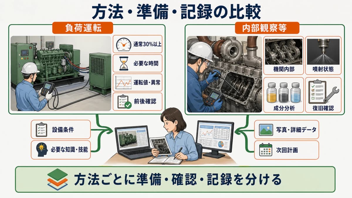 方法・準備・記録の比較