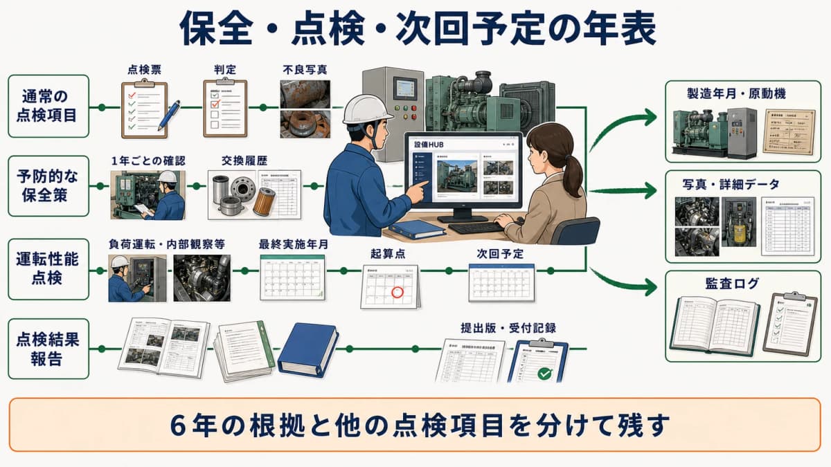 保全・点検・次回予定の年表