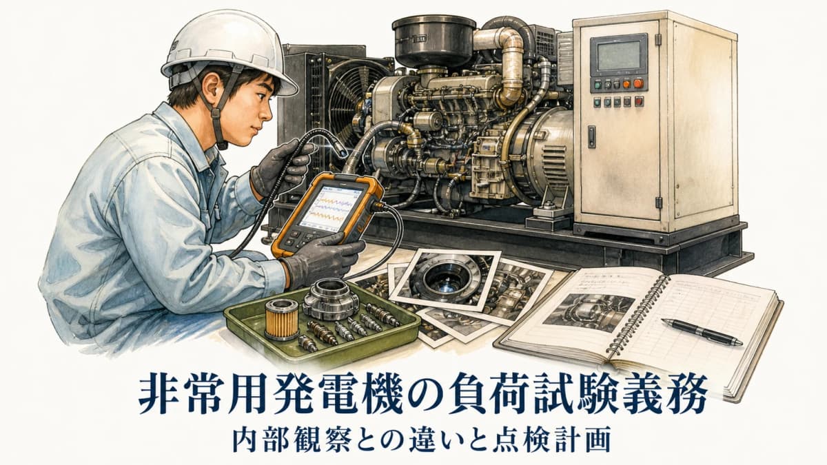 非常用発電機の負荷試験義務|内部観察との違いと点検計画