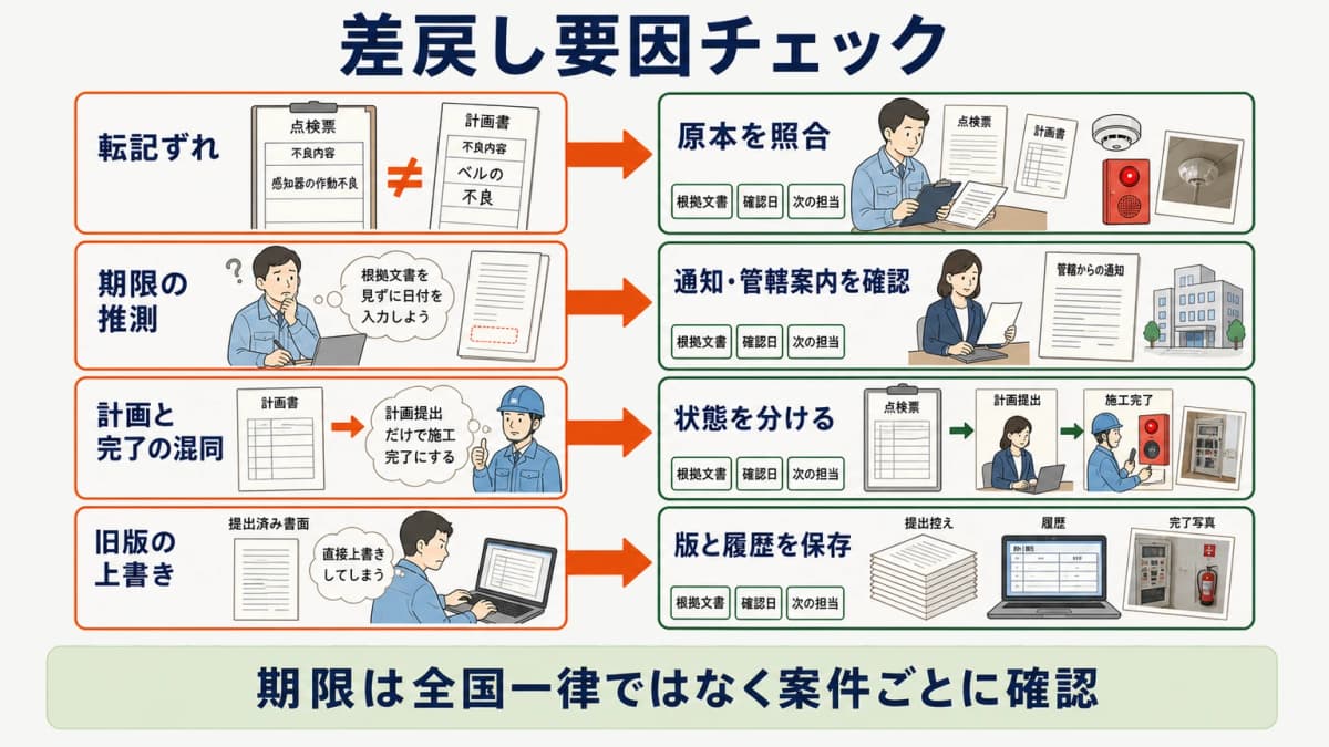 差戻し要因チェック