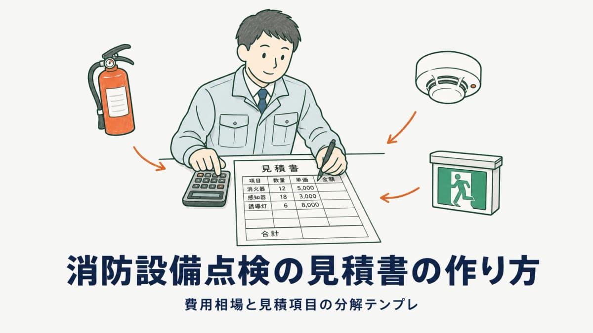 消防設備点検の費用相場と見積書の作り方|受託会社の見積項目分解テンプレ