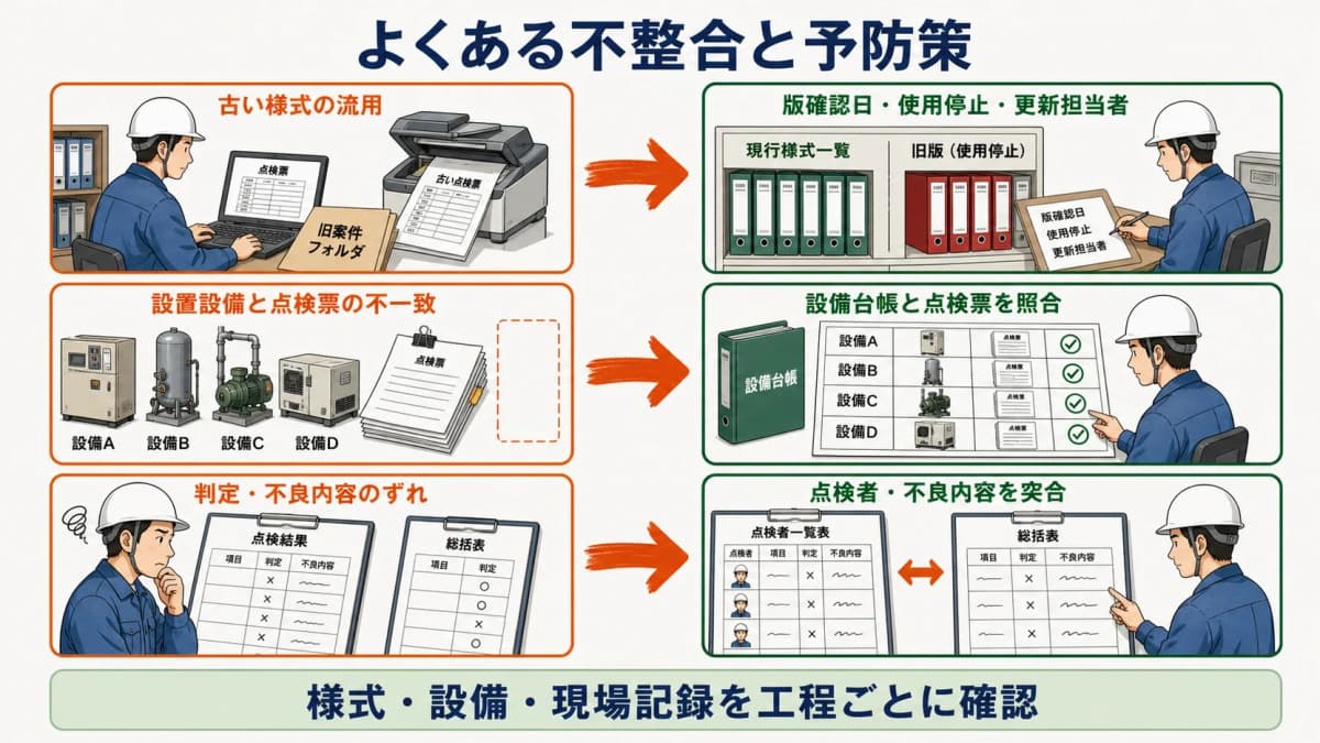 よくある不整合と予防策