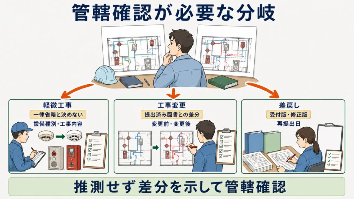 管轄確認が必要な分岐