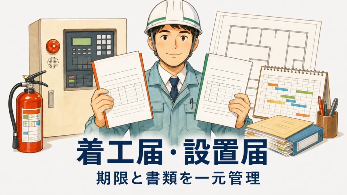 消防設備の着工届・設置届の書き方|期限・添付書類・進捗管理