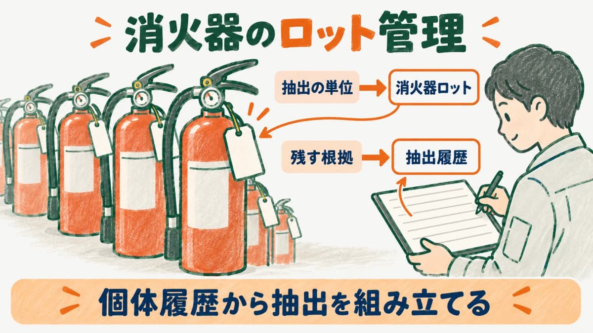 消火器の内部点検ロット管理|抜き取り計画を複数物件で回す方法