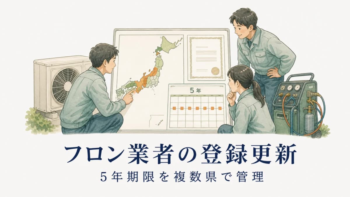 第一種フロン類充塡回収業者の登録更新|5年期限の管理