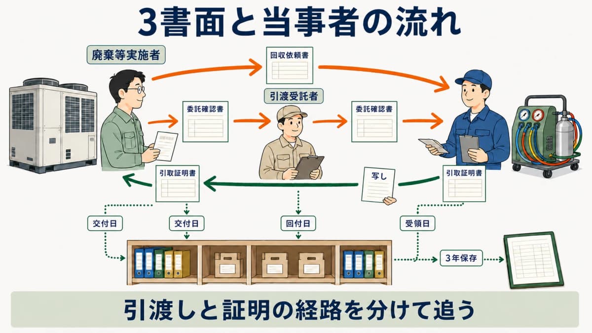 3書面と当事者の流れ