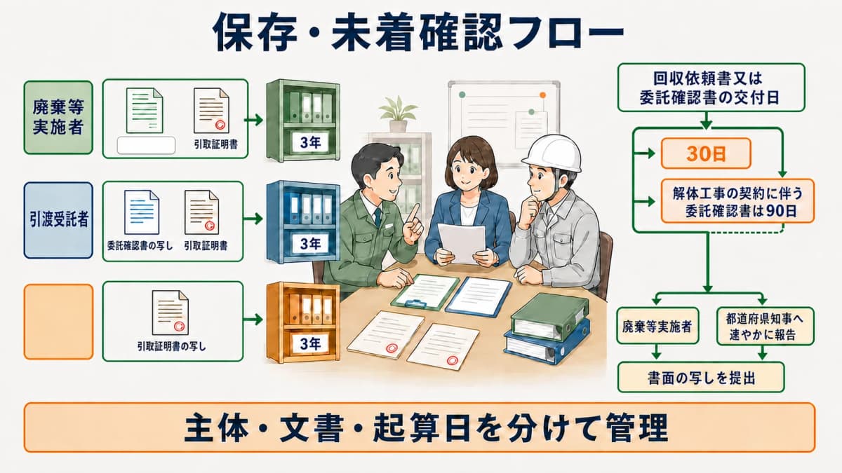 保存・未着確認フロー