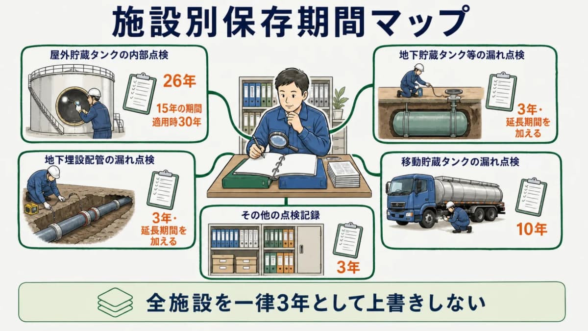 施設別保存期間マップ