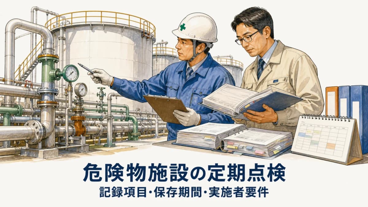 危険物施設の定期点検|記録項目・保存期間・実施者要件