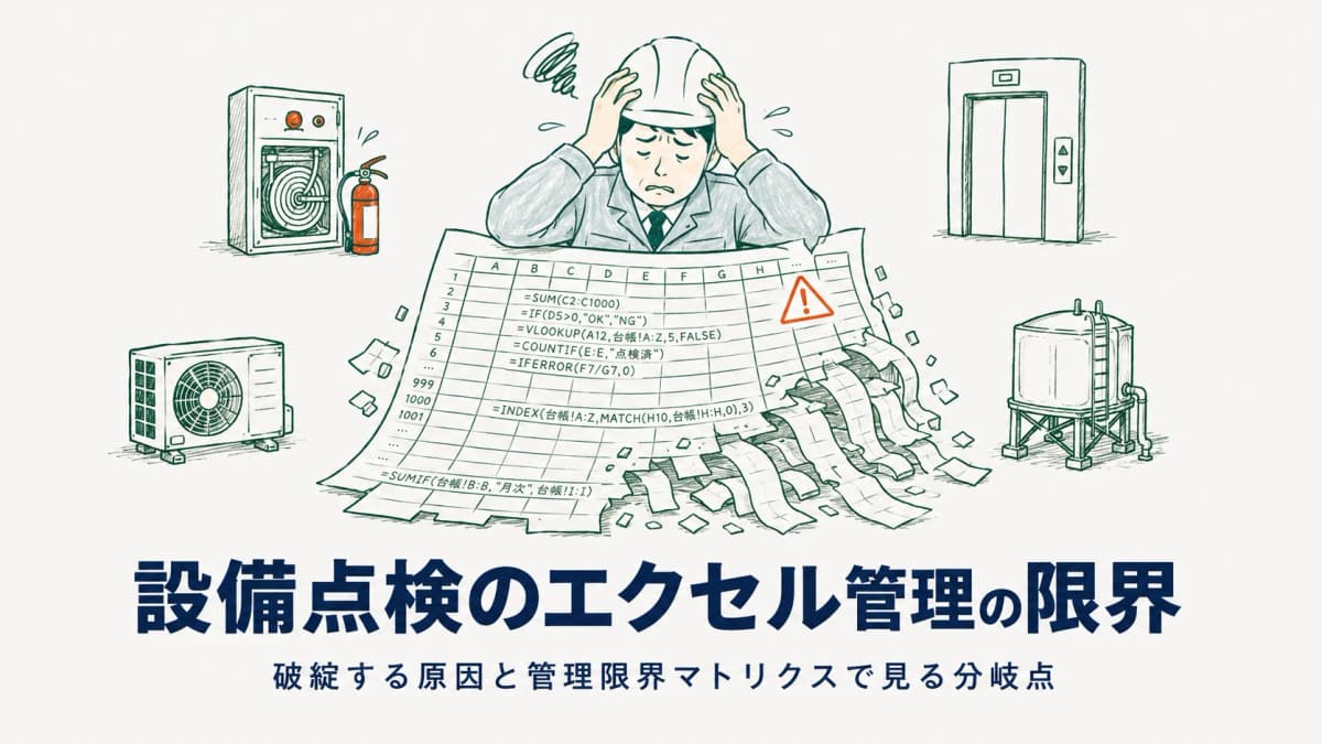 設備点検をエクセル管理する限界|破綻する原因と管理限界マトリクスで見る分岐点