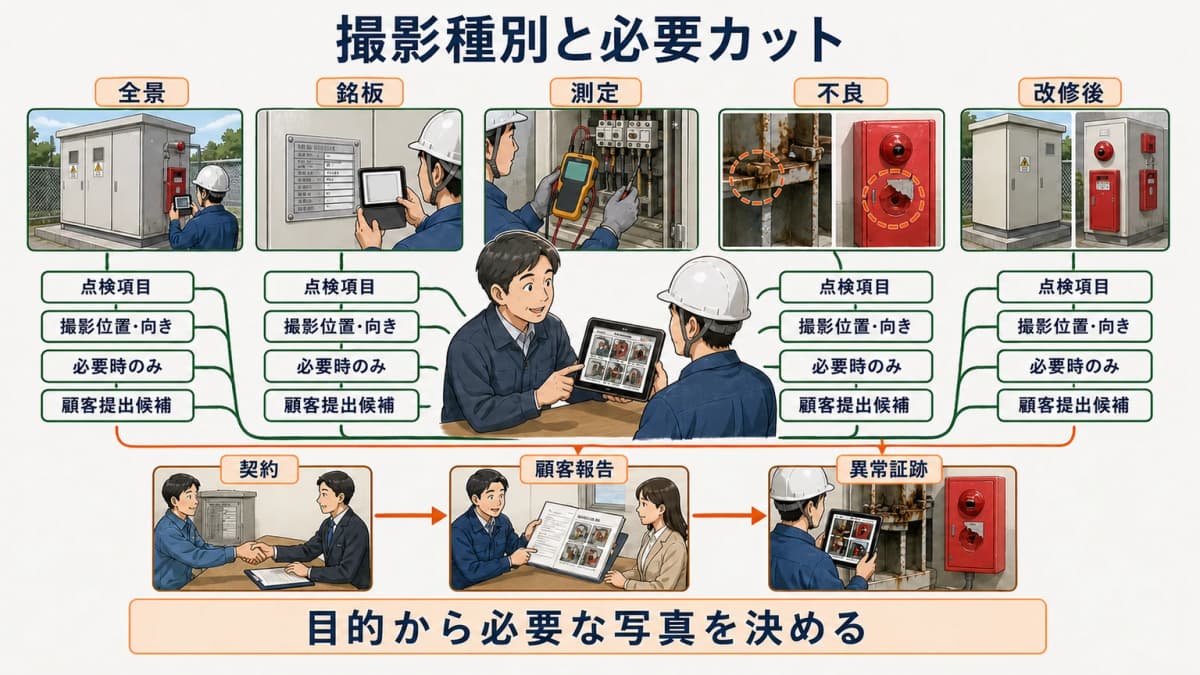 撮影種別と必要カット