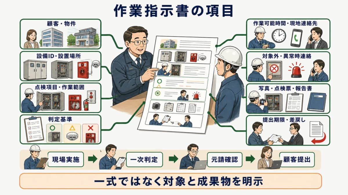 作業指示書の項目