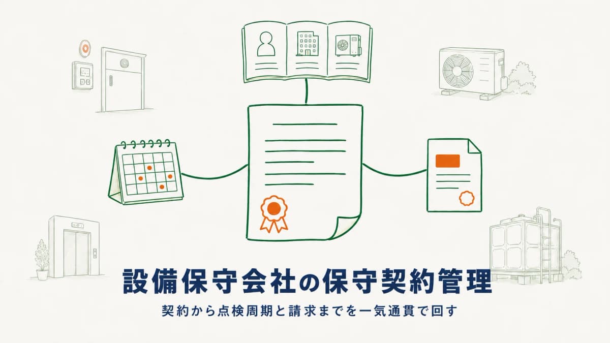 設備保守会社の保守契約管理|契約〜点検周期〜請求を一気通貫で回す仕組み