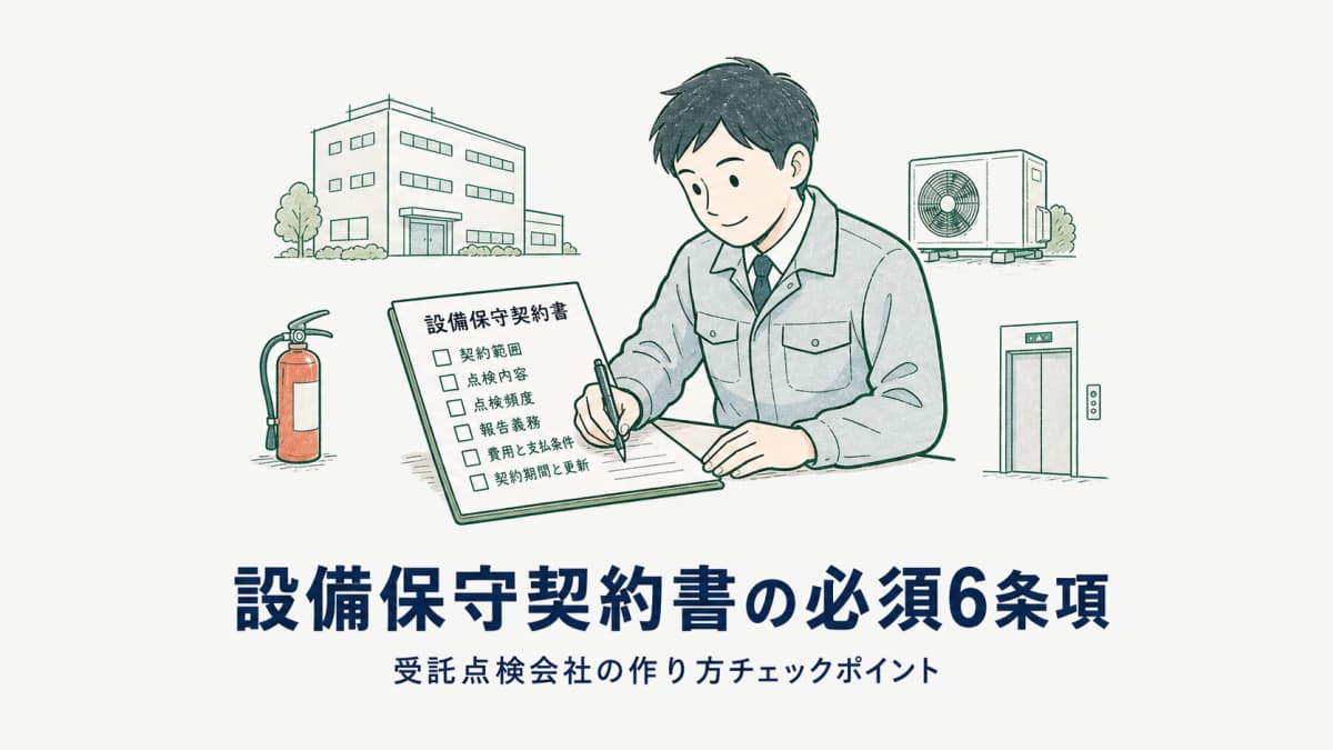 設備保守契約書の作り方とチェックポイント|点検範囲・周期・報告義務の必須条項
