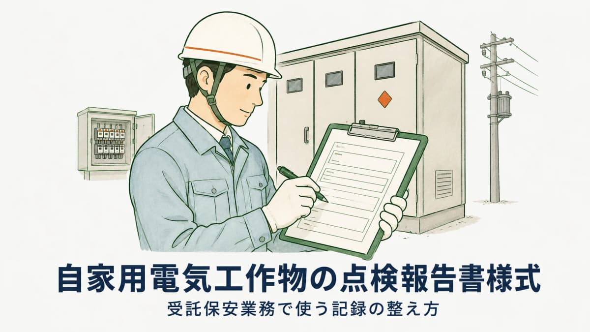 自家用電気工作物の点検報告書様式|受託保安業務で使う様式と記録の整え方