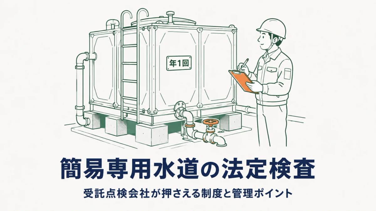 簡易専用水道の法定検査|受託点検会社が押さえる制度と受託業務の管理ポイント