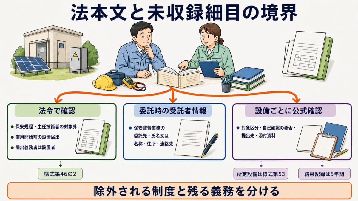 法本文と未収録細目の境界